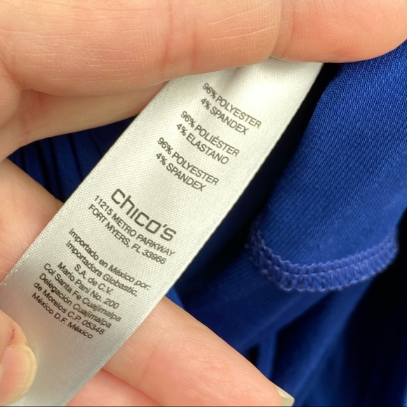 Chicos Royal blue Jumpsuit 1 piece pantsuit Elastic waist Zip back Jumper - Picture 7 of 11